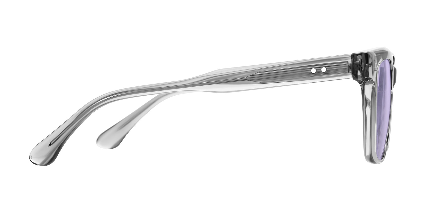 Side of Bliss in Transparent Gray with Light Purple Tinted Lenses