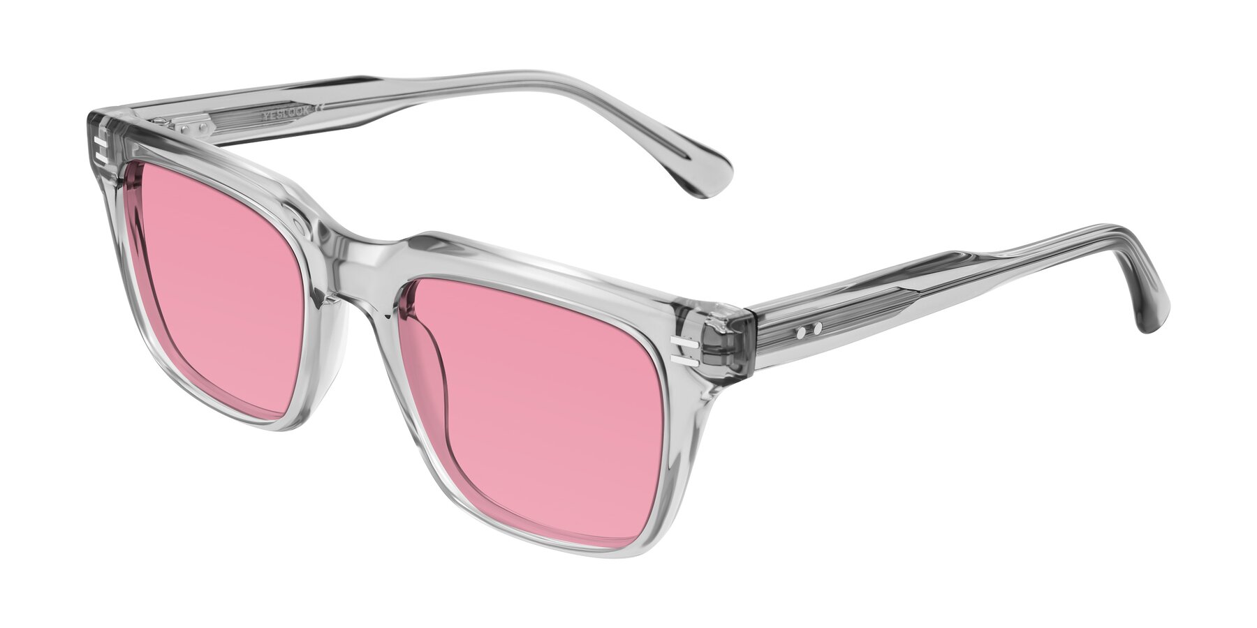 Angle of Bliss in Transparent Gray with Pink Tinted Lenses