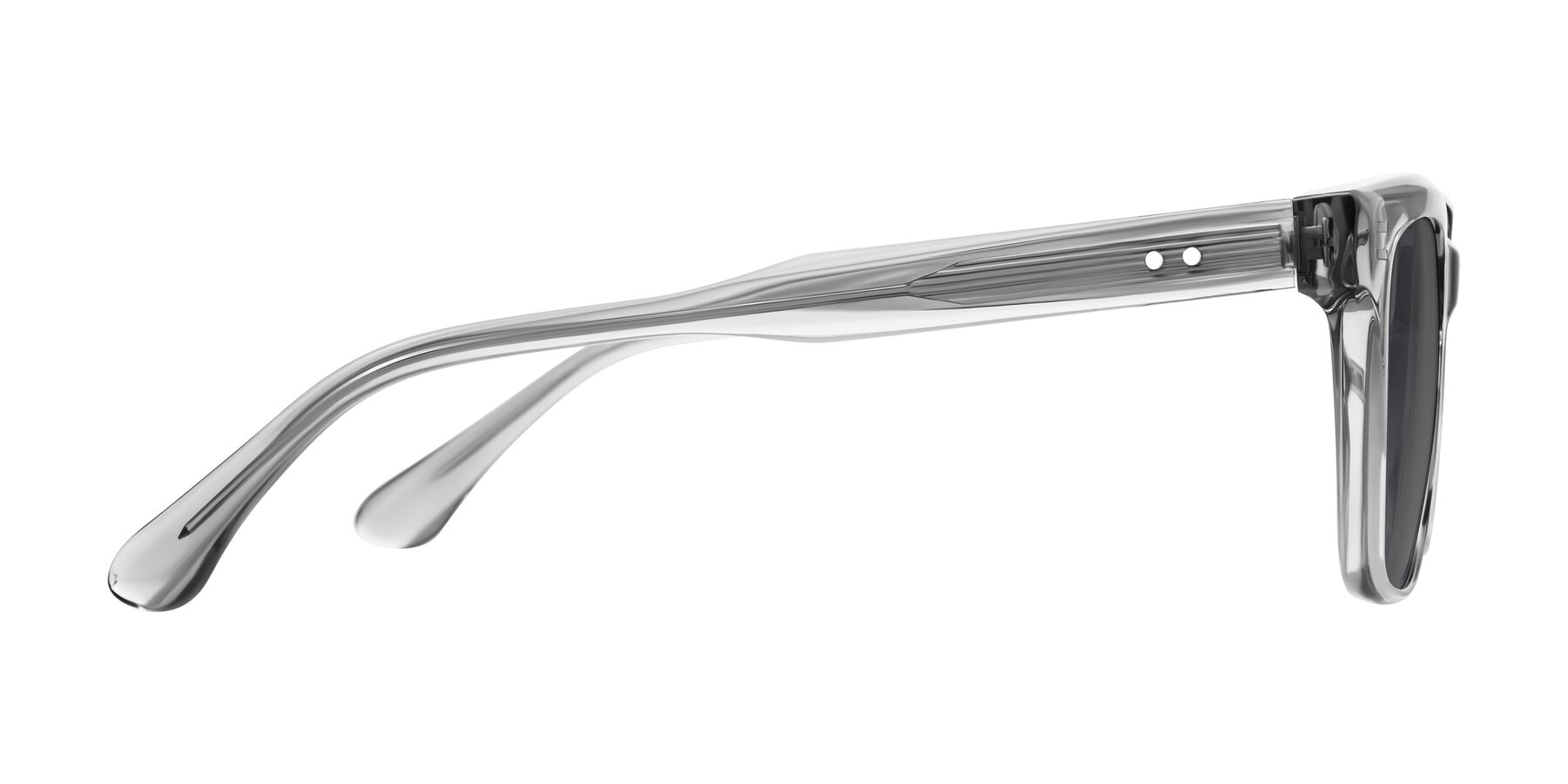 Side of Bliss in Transparent Gray with Medium Gray Tinted Lenses