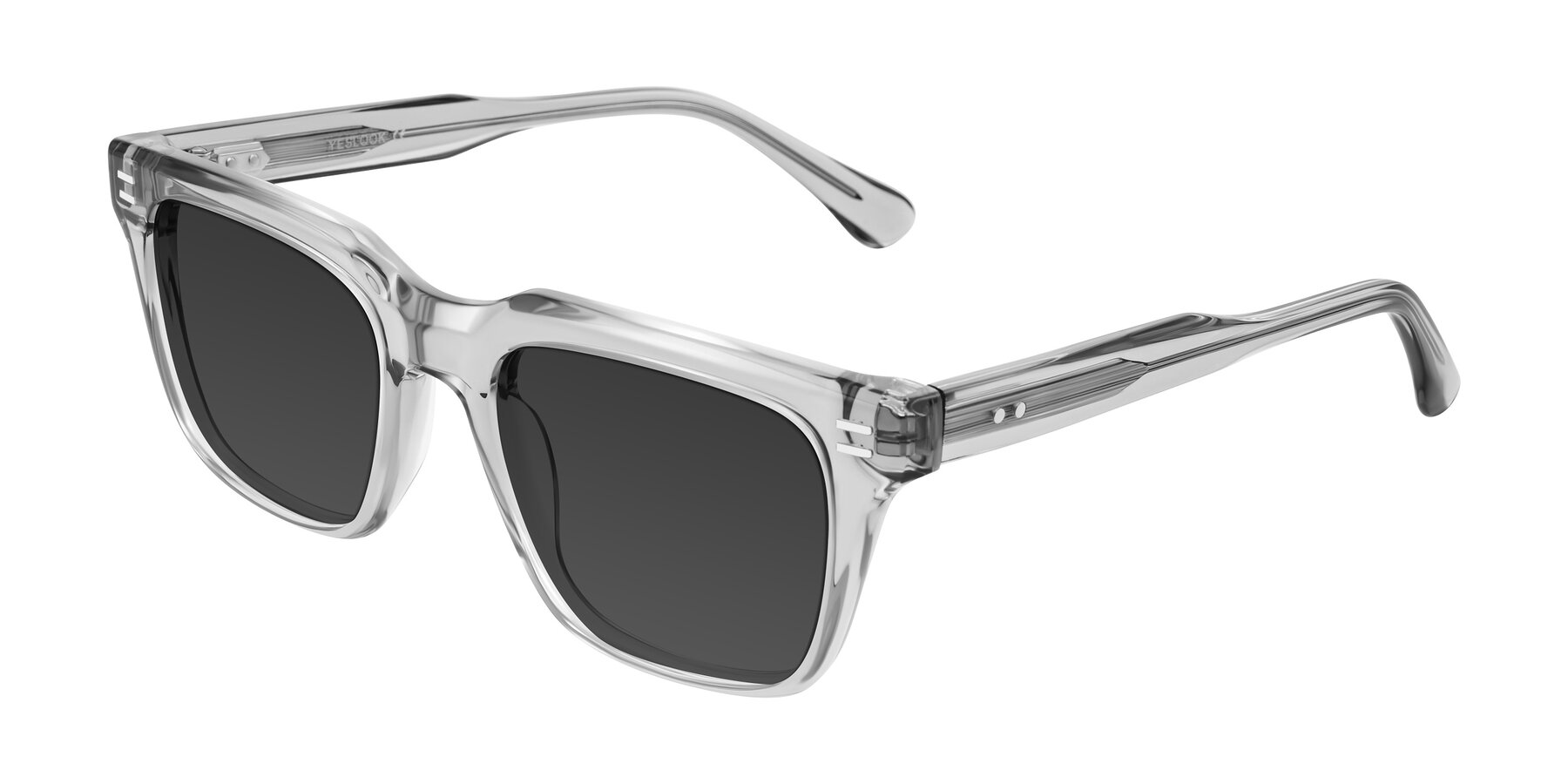 Angle of Bliss in Transparent Gray with Gray Tinted Lenses