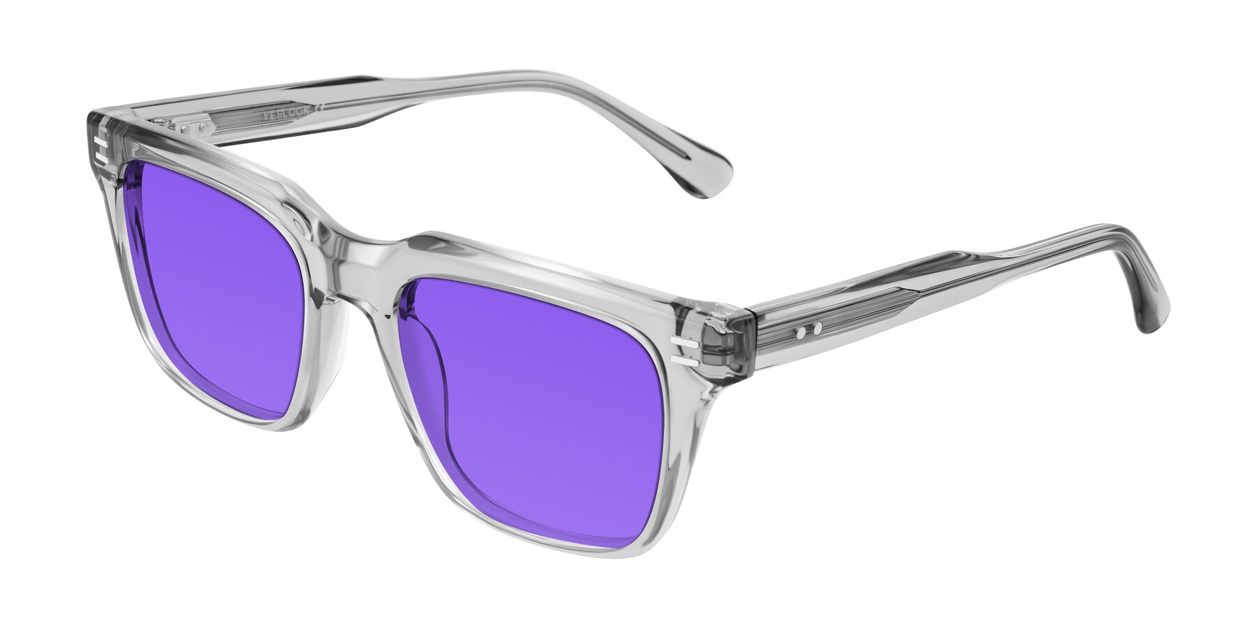 Angle of Bliss in Transparent Gray with Purple Tinted Lenses