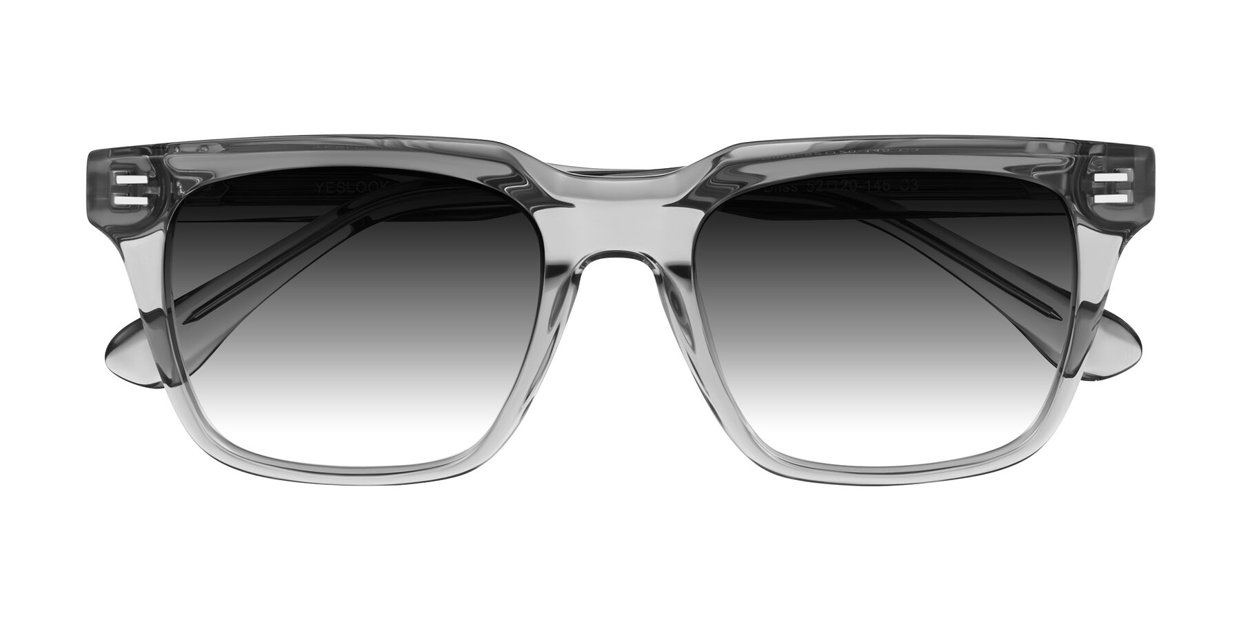 Folded Front of Bliss in Transparent Gray with Gray Gradient Lenses