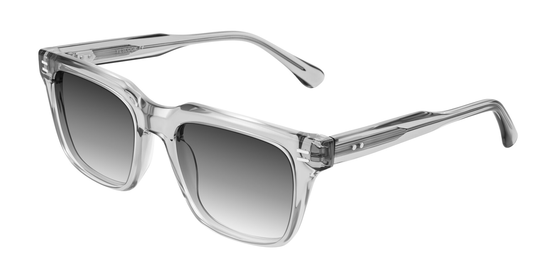 Angle of Bliss in Transparent Gray with Gray Gradient Lenses