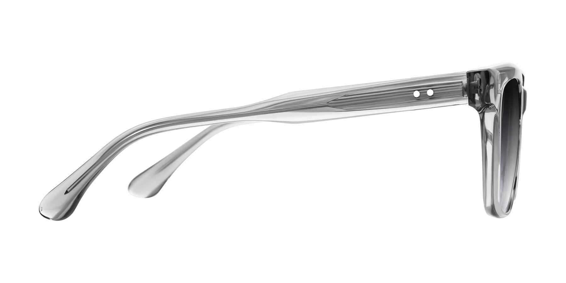 Side of Bliss in Transparent Gray with Gray Gradient Lenses