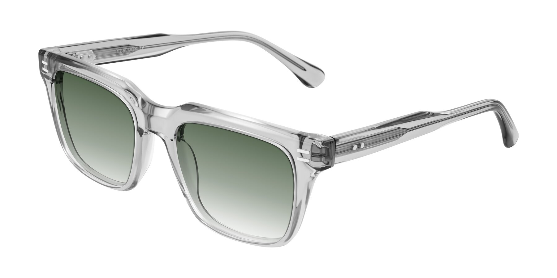 Angle of Bliss in Transparent Gray with Green Gradient Lenses