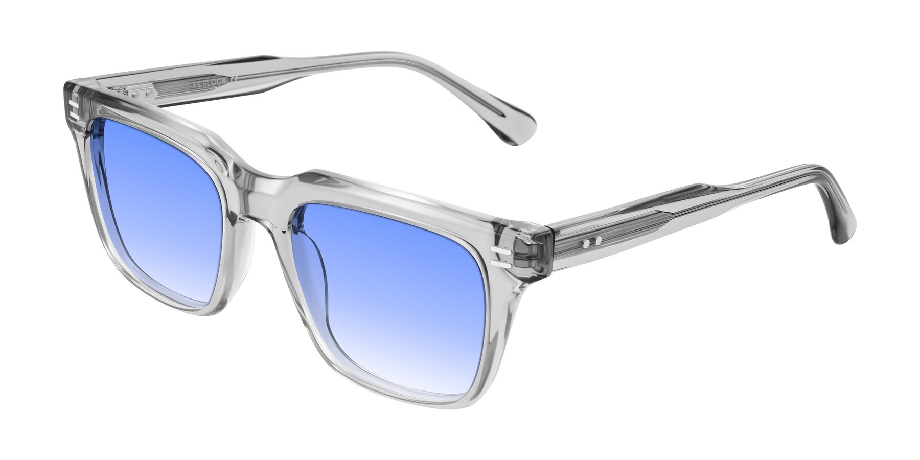Angle of Bliss in Transparent Gray with Blue Gradient Lenses