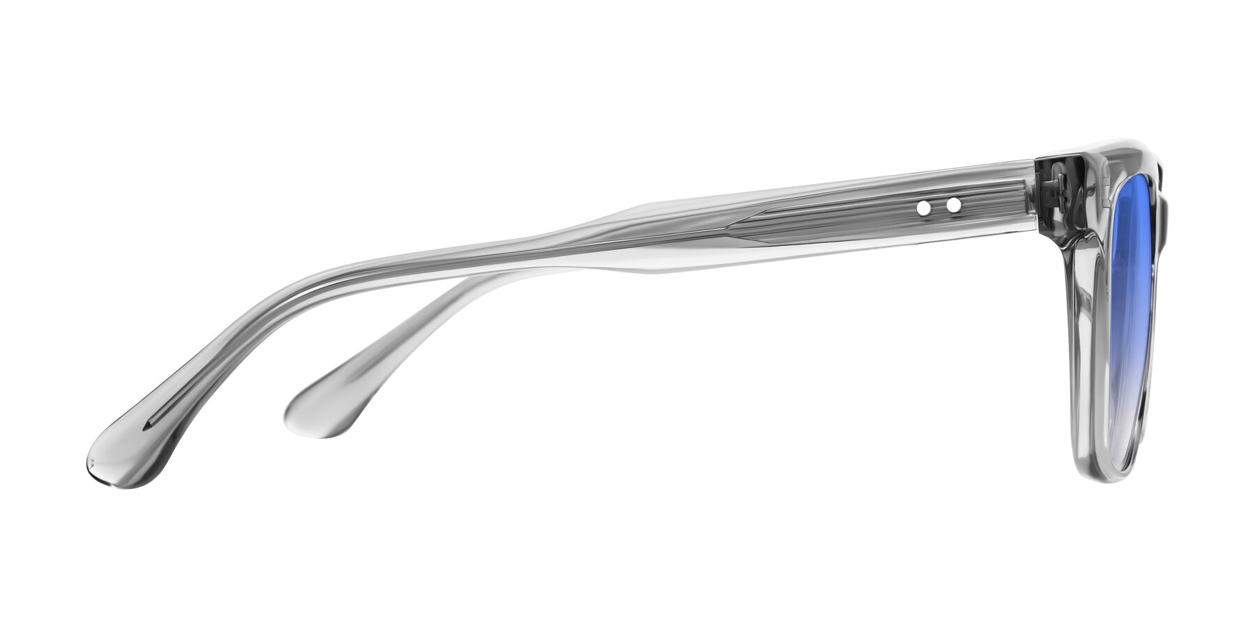 Side of Bliss in Transparent Gray with Blue Gradient Lenses