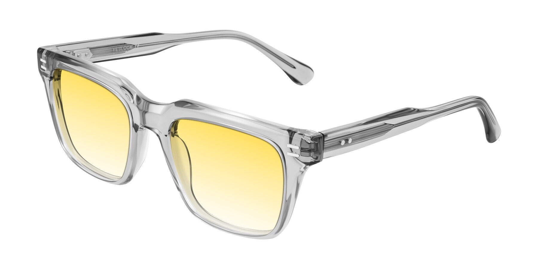 Angle of Bliss in Transparent Gray with Yellow Gradient Lenses