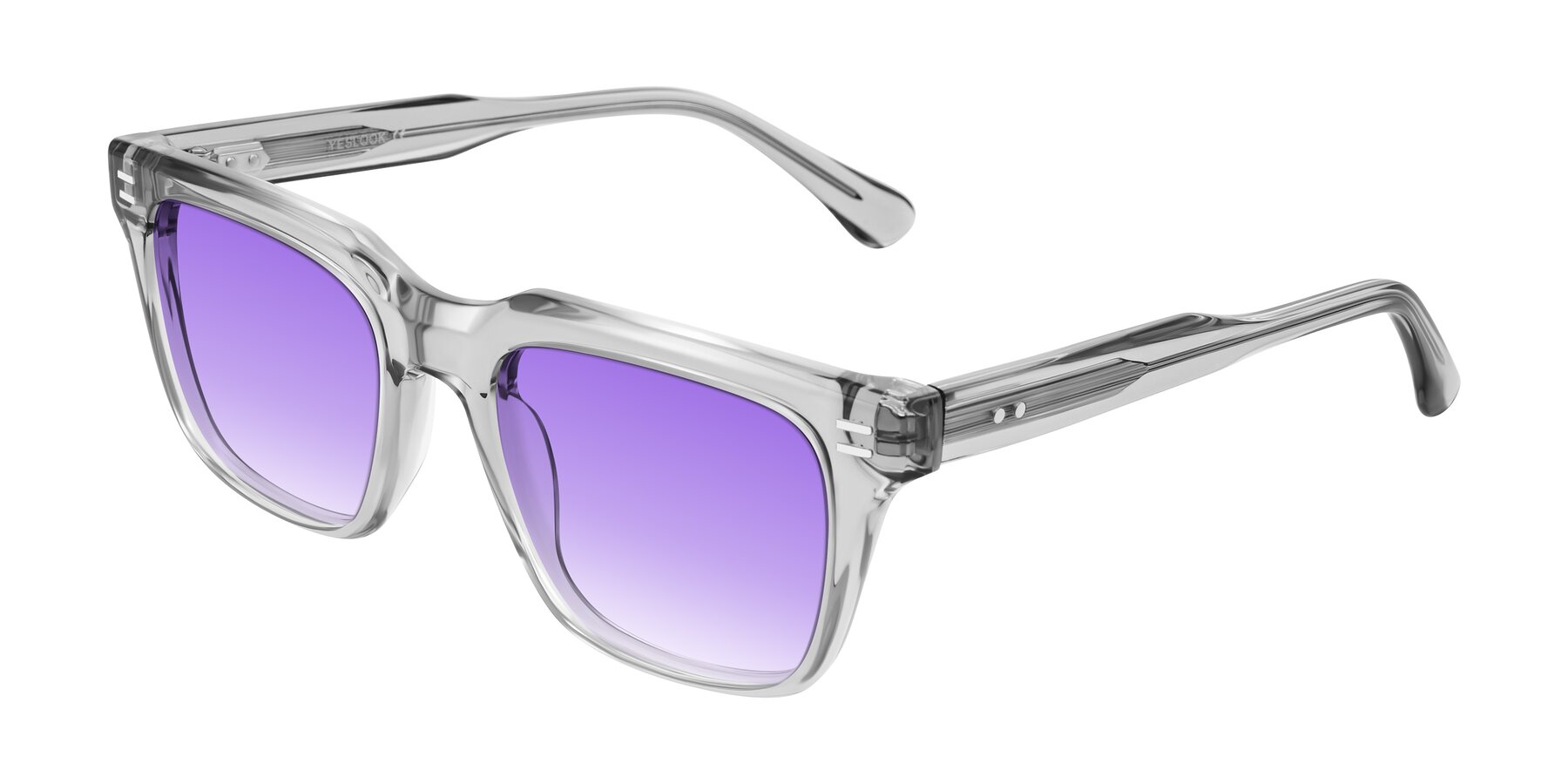Angle of Bliss in Transparent Gray with Purple Gradient Lenses