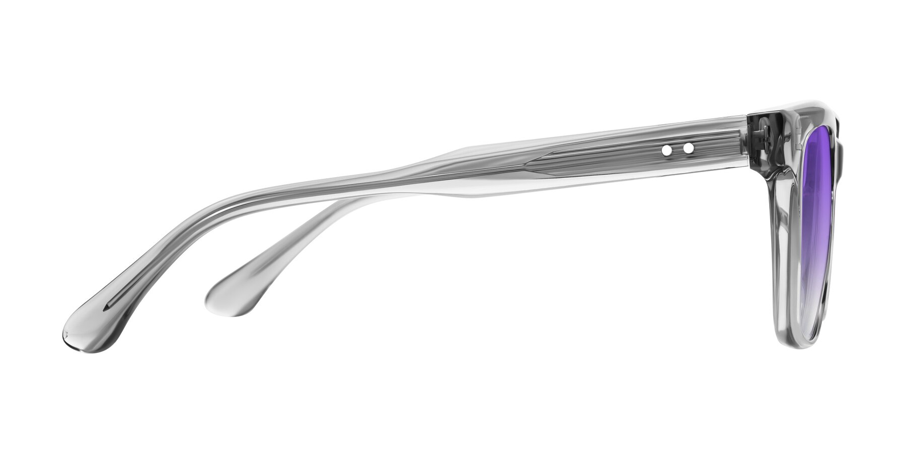 Side of Bliss in Transparent Gray with Purple Gradient Lenses