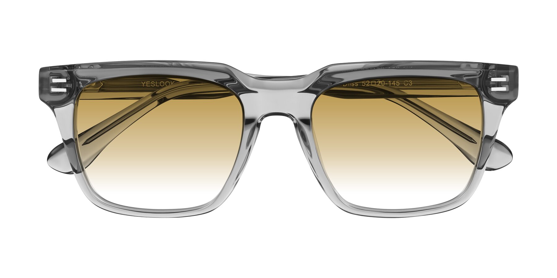 Folded Front of Bliss in Transparent Gray with Champagne Gradient Lenses