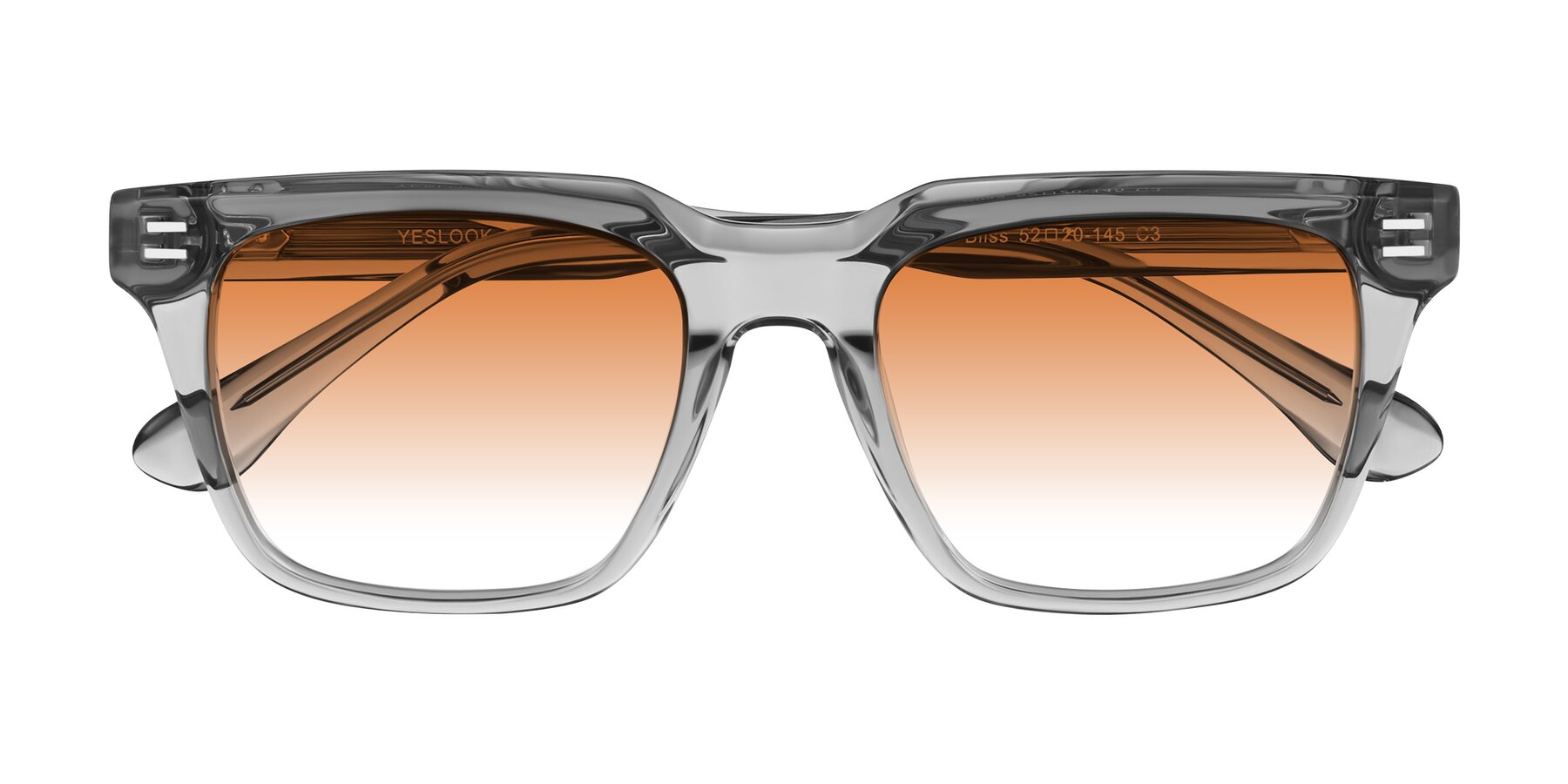 Folded Front of Bliss in Transparent Gray with Orange Gradient Lenses