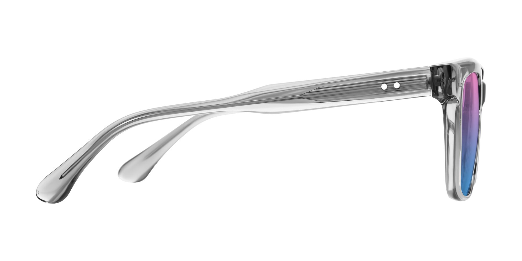Side of Bliss in Transparent Gray with Pink / Blue Gradient Lenses