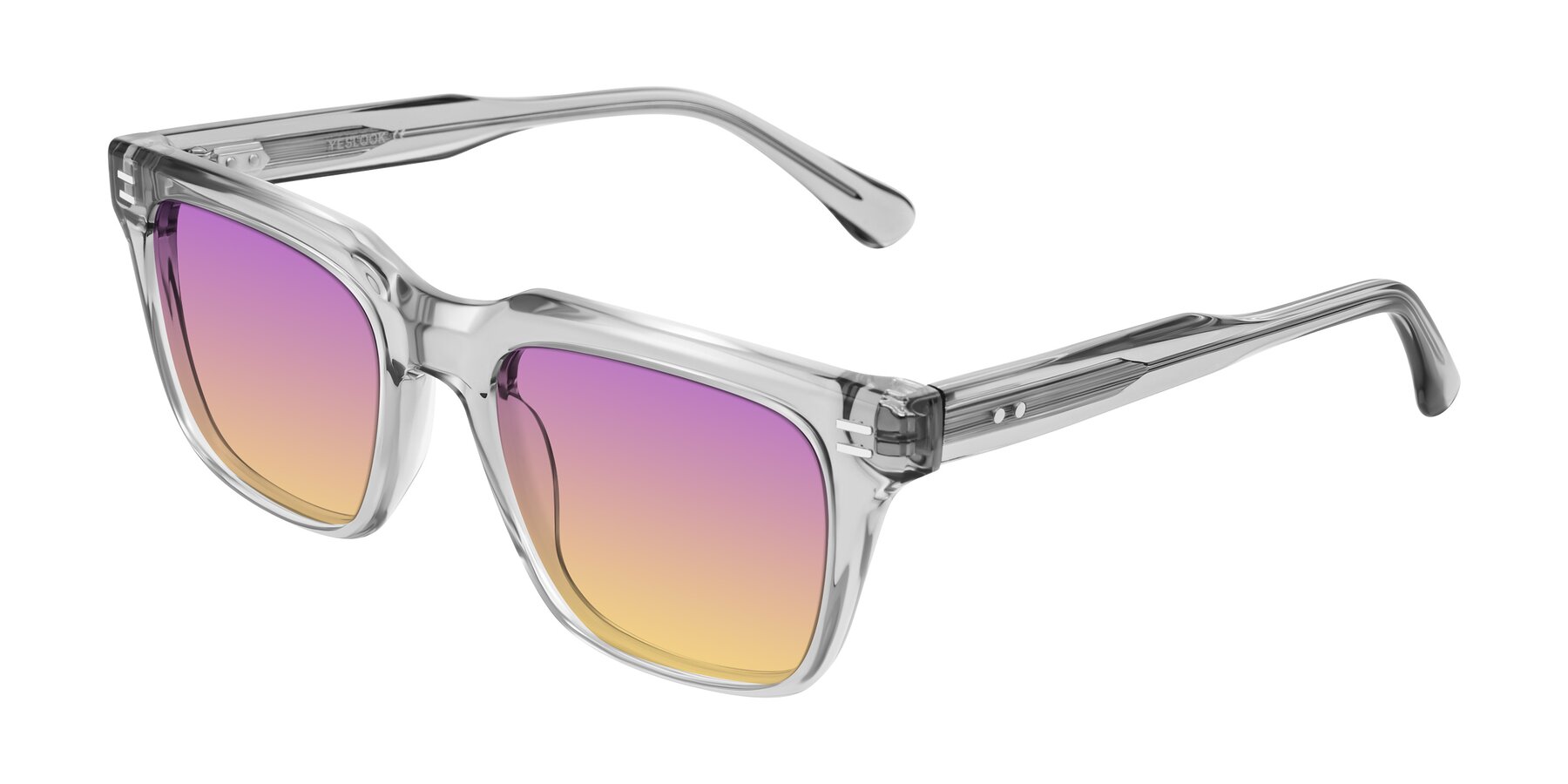 Angle of Bliss in Transparent Gray with Purple / Yellow Gradient Lenses