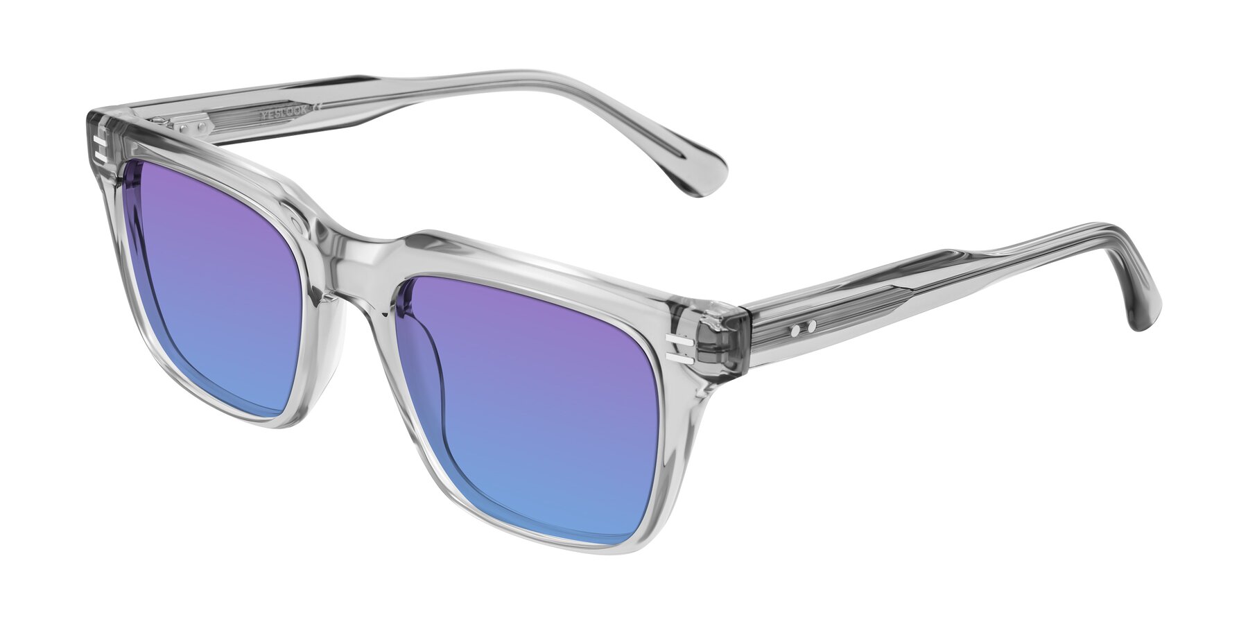 Angle of Bliss in Transparent Gray with Purple / Blue Gradient Lenses