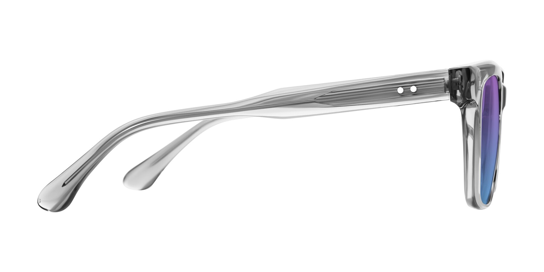 Side of Bliss in Transparent Gray with Purple / Blue Gradient Lenses