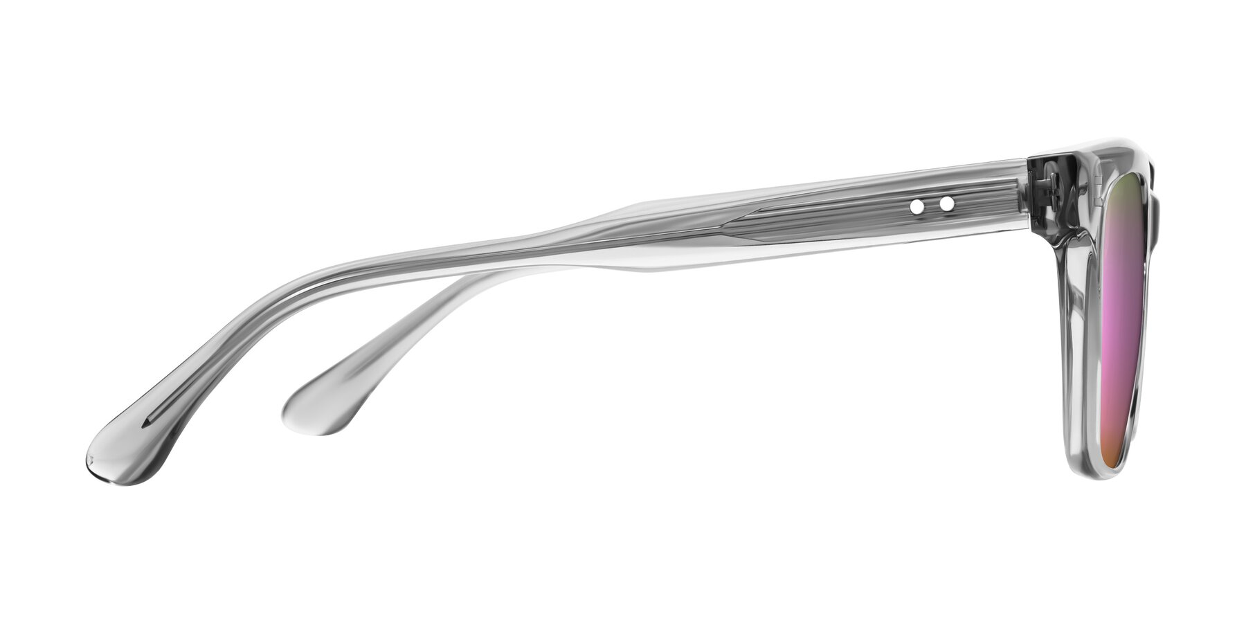 Side of Bliss in Transparent Gray with Pink Mirrored Lenses
