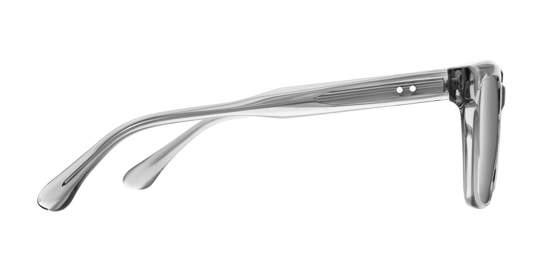 Side of Bliss in Transparent Gray with Silver Mirrored Lenses