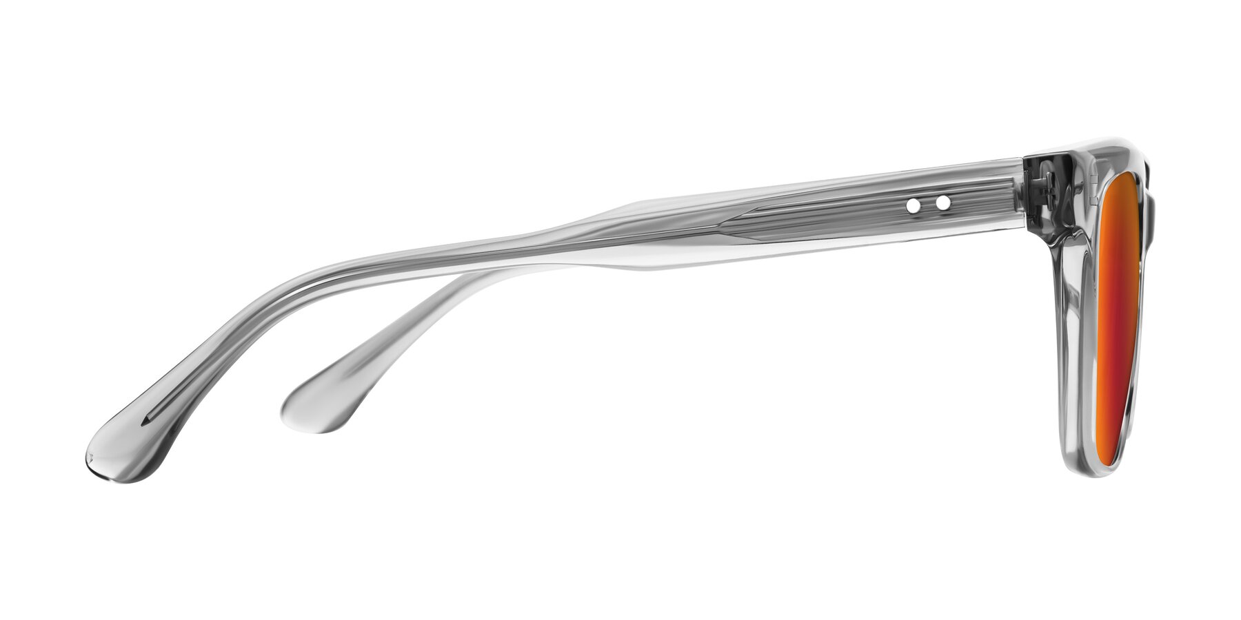 Side of Bliss in Transparent Gray with Red Gold Mirrored Lenses