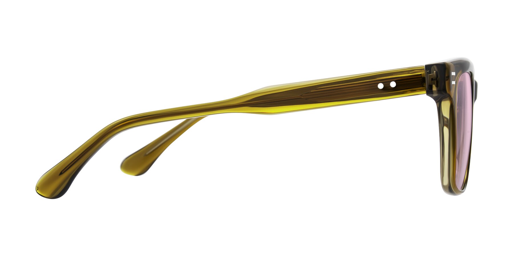 Side of Bliss in Olive Brown with Light Pink Tinted Lenses