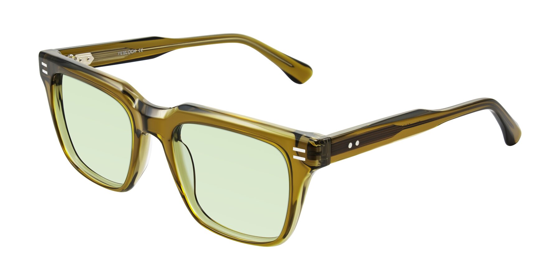 Angle of Bliss in Olive Brown with Light Green Tinted Lenses