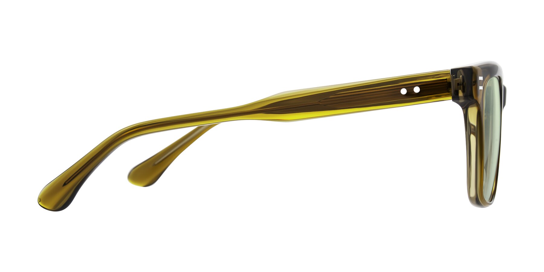 Side of Bliss in Olive Brown with Light Green Tinted Lenses