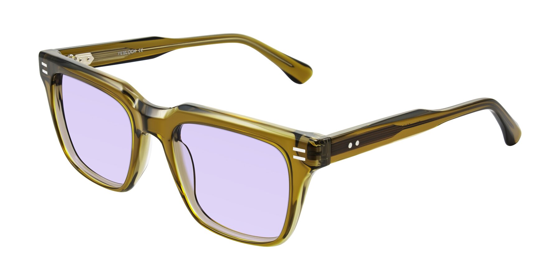 Angle of Bliss in Olive Brown with Light Purple Tinted Lenses