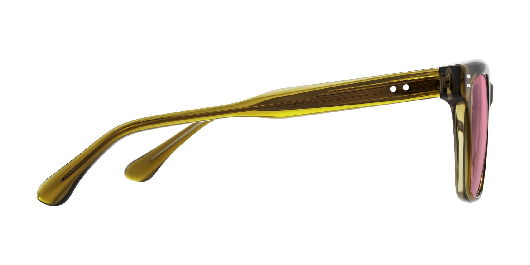 Side of Bliss in Olive Brown with Pink Tinted Lenses