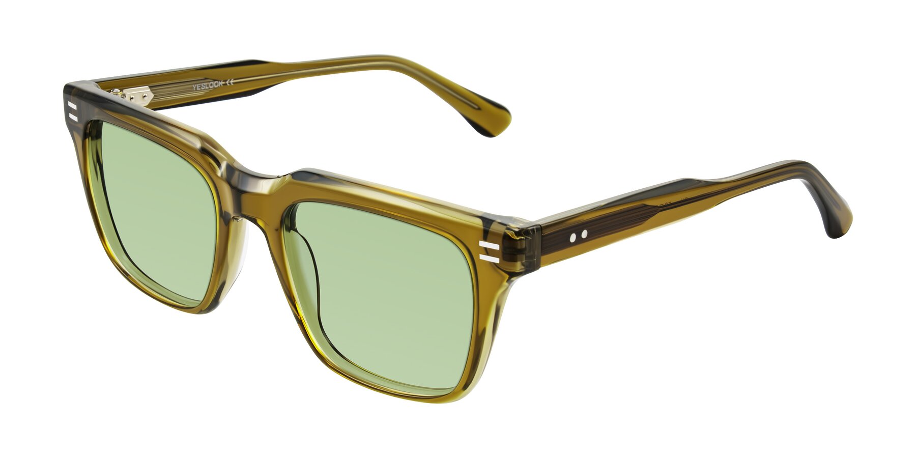 Angle of Bliss in Olive Brown with Medium Green Tinted Lenses