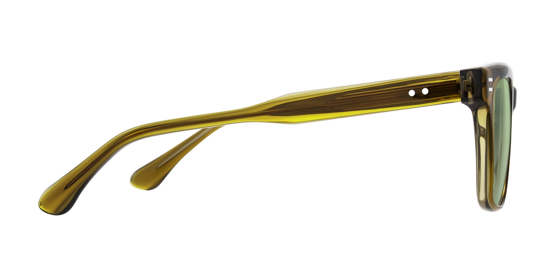 Side of Bliss in Olive Brown with Medium Green Tinted Lenses