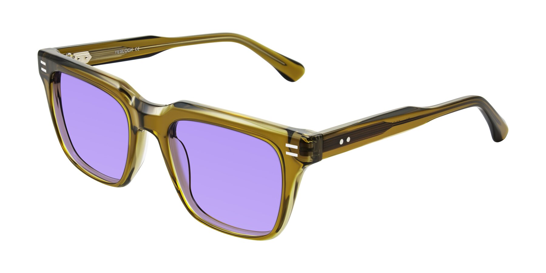 Angle of Bliss in Olive Brown with Medium Purple Tinted Lenses