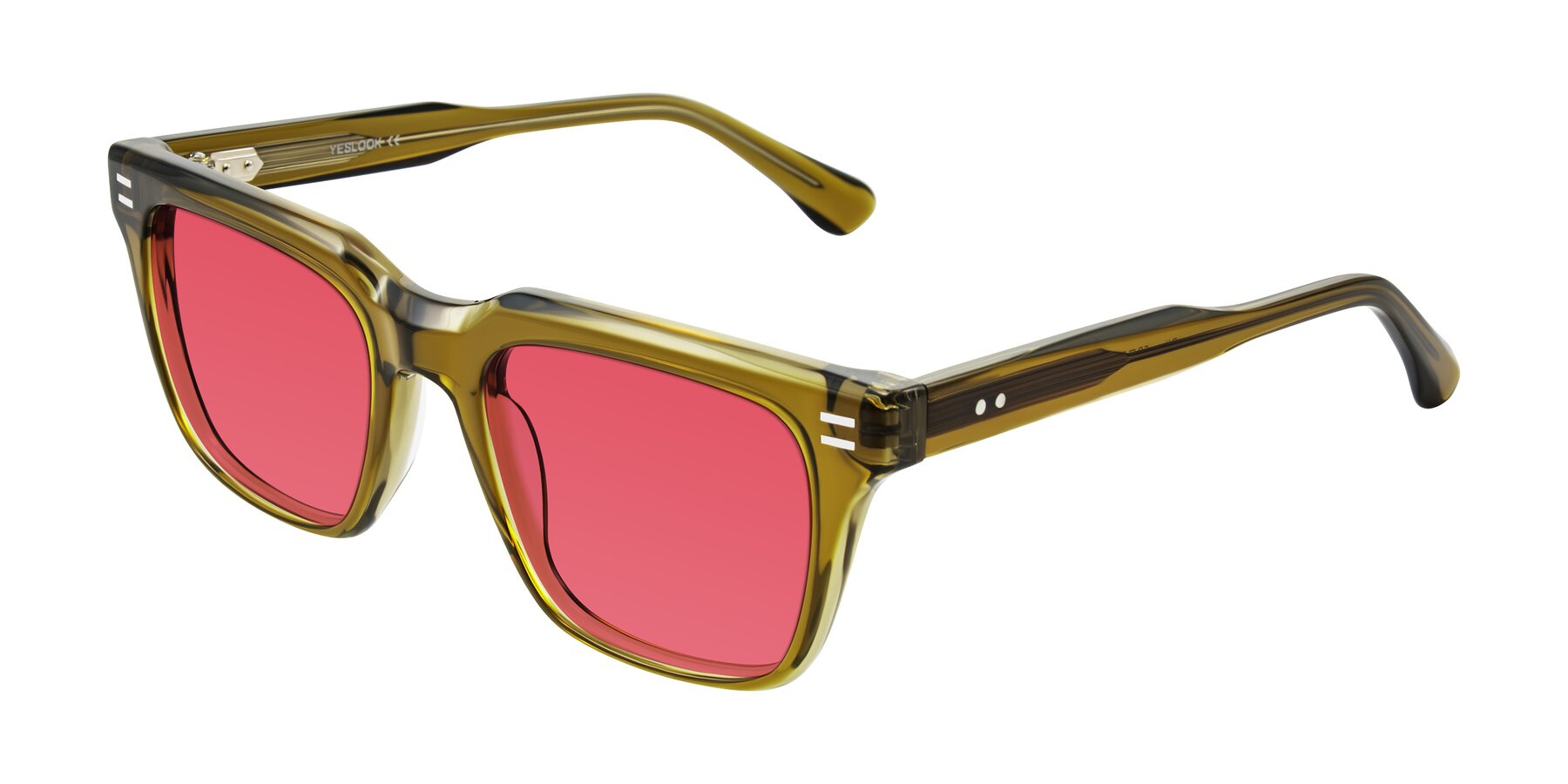 Angle of Bliss in Olive Brown with Red Tinted Lenses