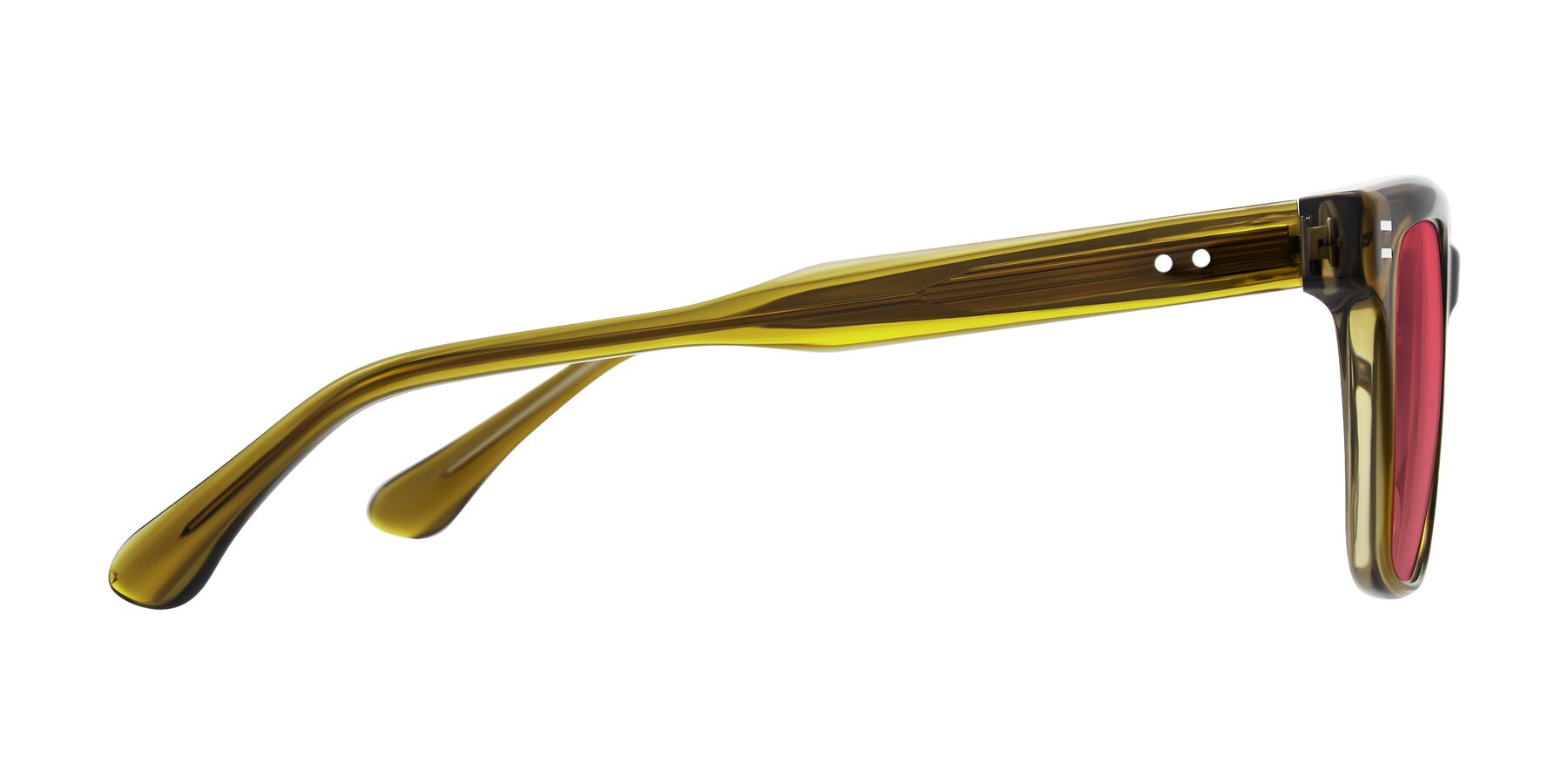 Side of Bliss in Olive Brown with Red Tinted Lenses