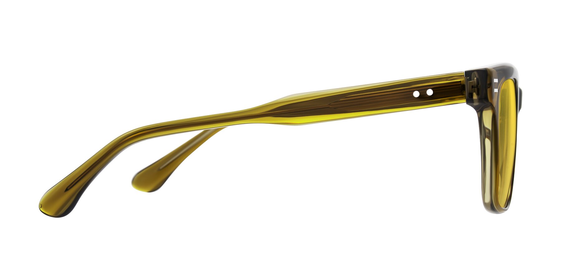 Side of Bliss in Olive Brown with Yellow Tinted Lenses