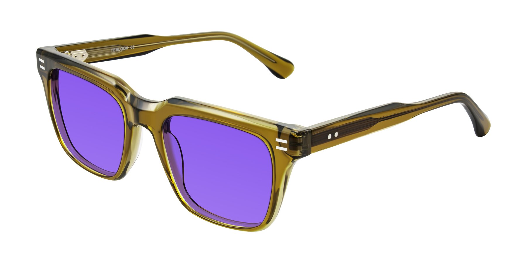Angle of Bliss in Olive Brown with Purple Tinted Lenses