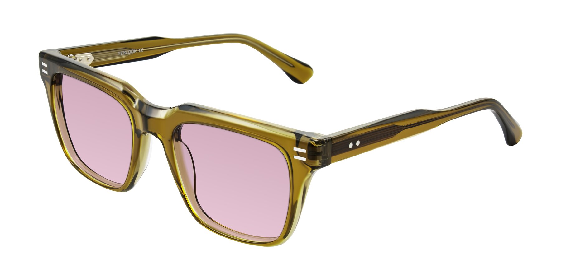 Angle of Bliss in Olive Brown with Light Wine Tinted Lenses