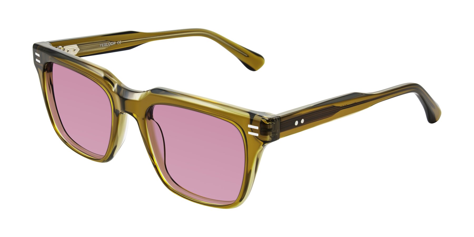 Angle of Bliss in Olive Brown with Medium Wine Tinted Lenses