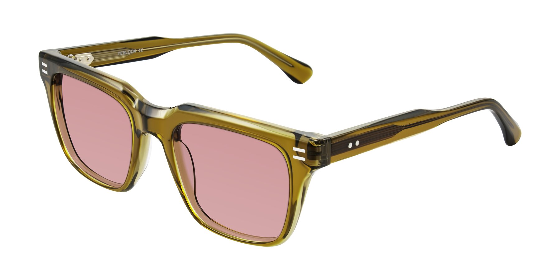 Angle of Bliss in Olive Brown with Medium Garnet Tinted Lenses