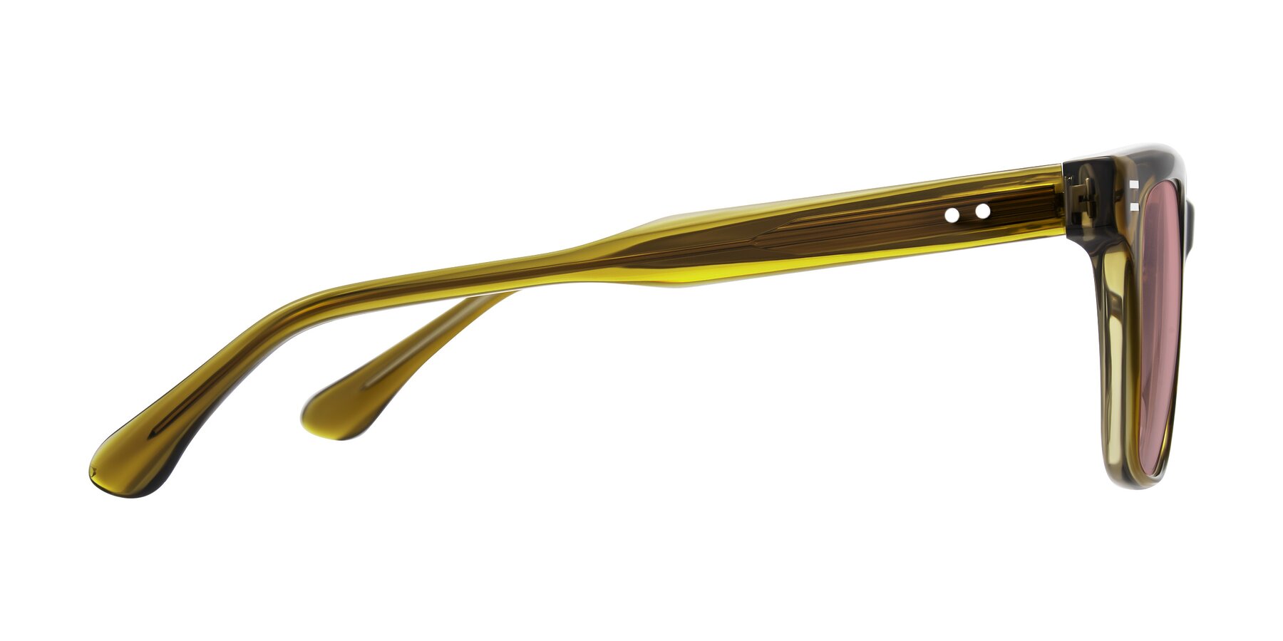 Side of Bliss in Olive Brown with Medium Garnet Tinted Lenses