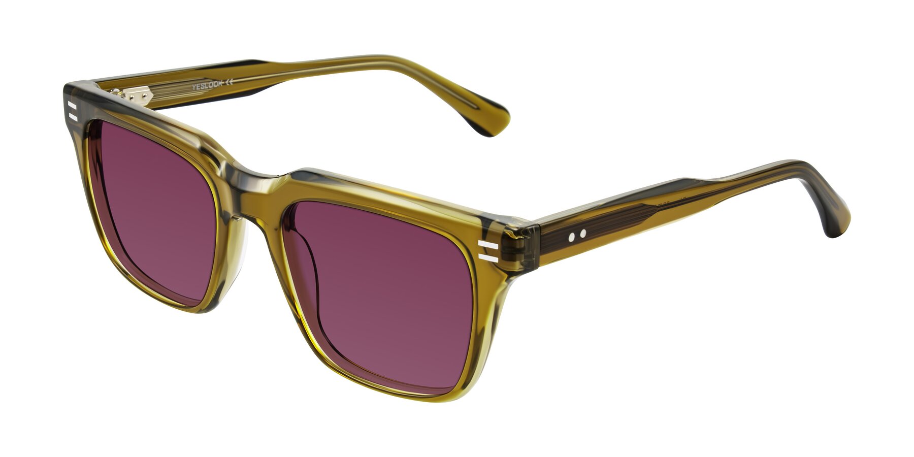 Angle of Bliss in Olive Brown with Wine Tinted Lenses