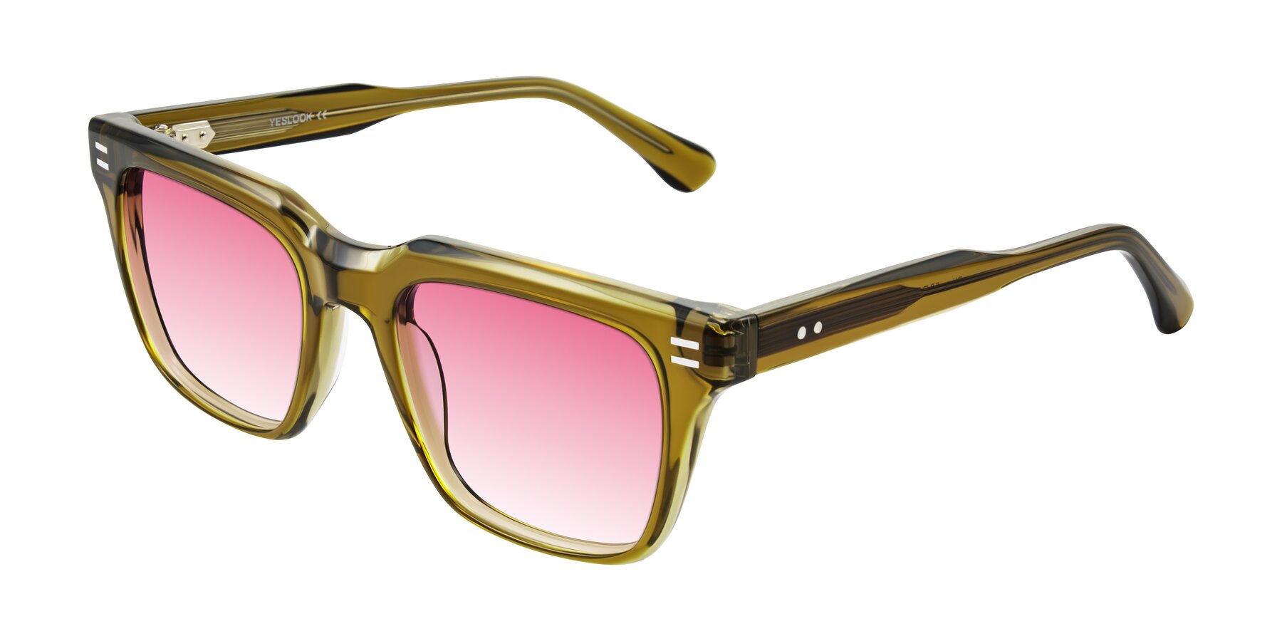 Angle of Bliss in Olive Brown with Pink Gradient Lenses