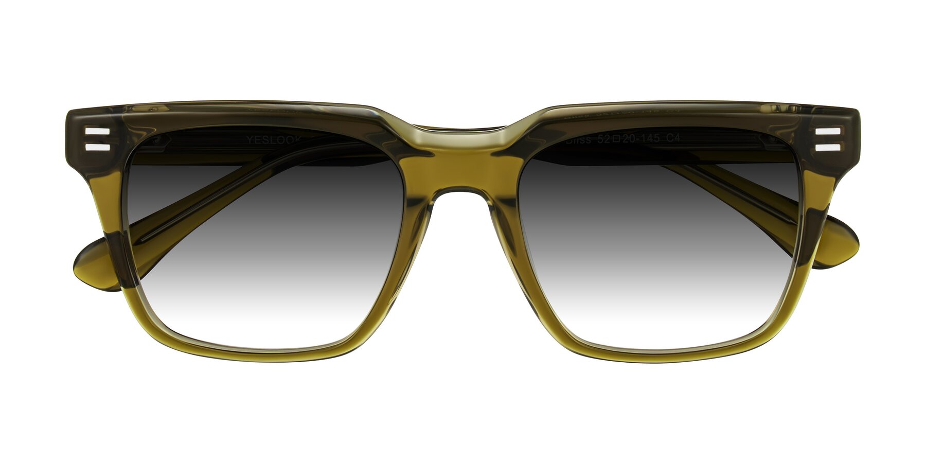 Folded Front of Bliss in Olive Brown with Gray Gradient Lenses