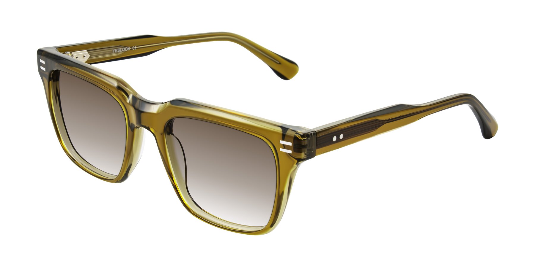 Angle of Bliss in Olive Brown with Brown Gradient Lenses