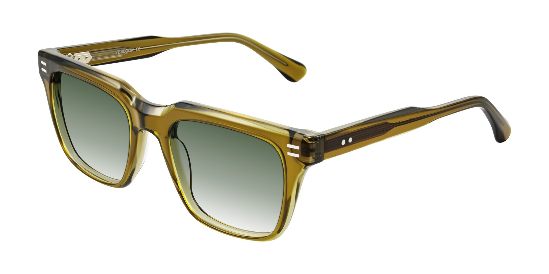 Angle of Bliss in Olive Brown with Green Gradient Lenses