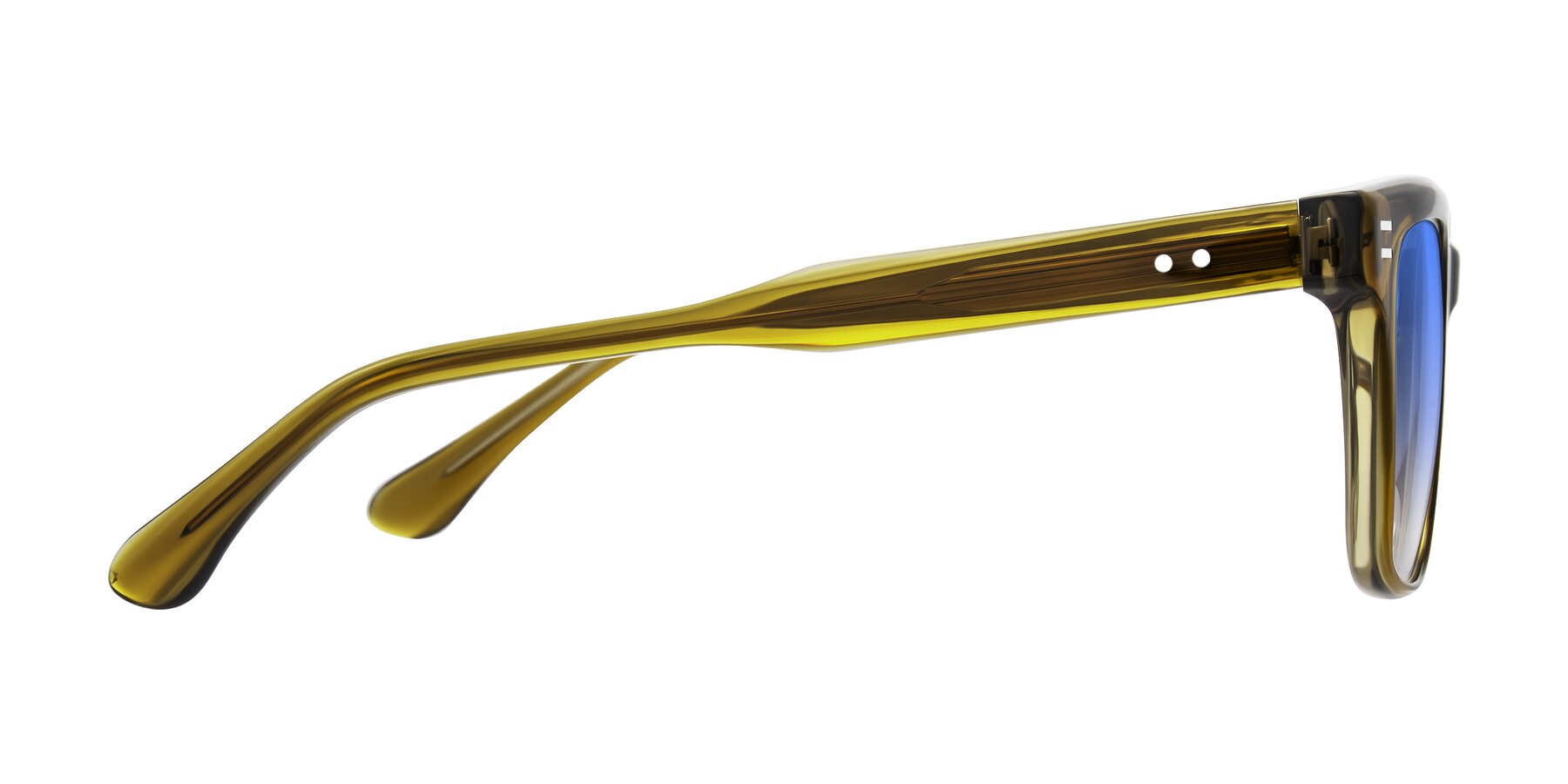 Side of Bliss in Olive Brown with Blue Gradient Lenses
