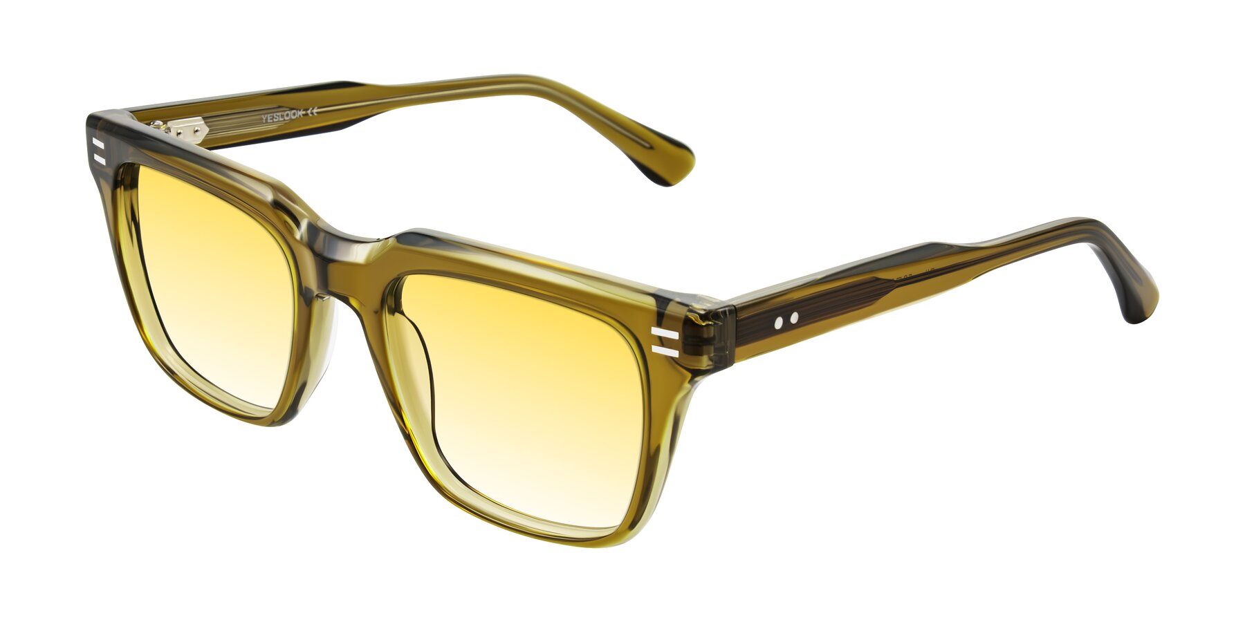 Angle of Bliss in Olive Brown with Yellow Gradient Lenses