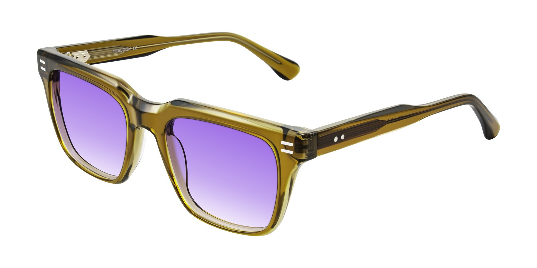 Angle of Bliss in Olive Brown with Purple Gradient Lenses