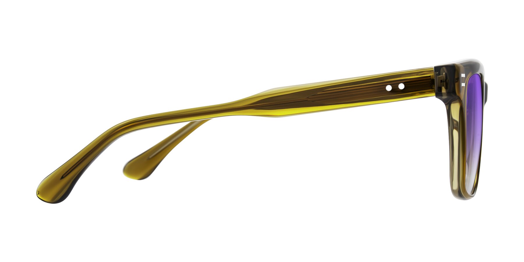 Side of Bliss in Olive Brown with Purple Gradient Lenses