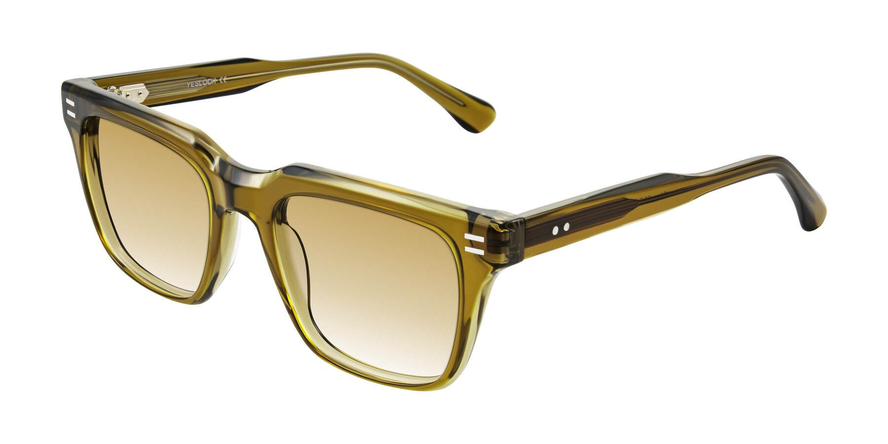 Angle of Bliss in Olive Brown with Champagne Gradient Lenses