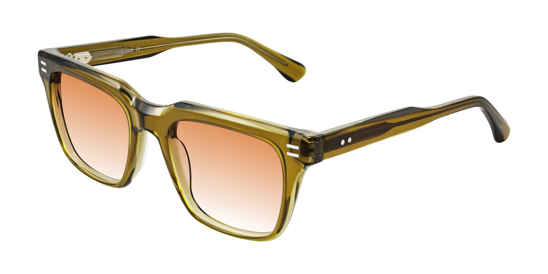 Angle of Bliss in Olive Brown with Orange Gradient Lenses